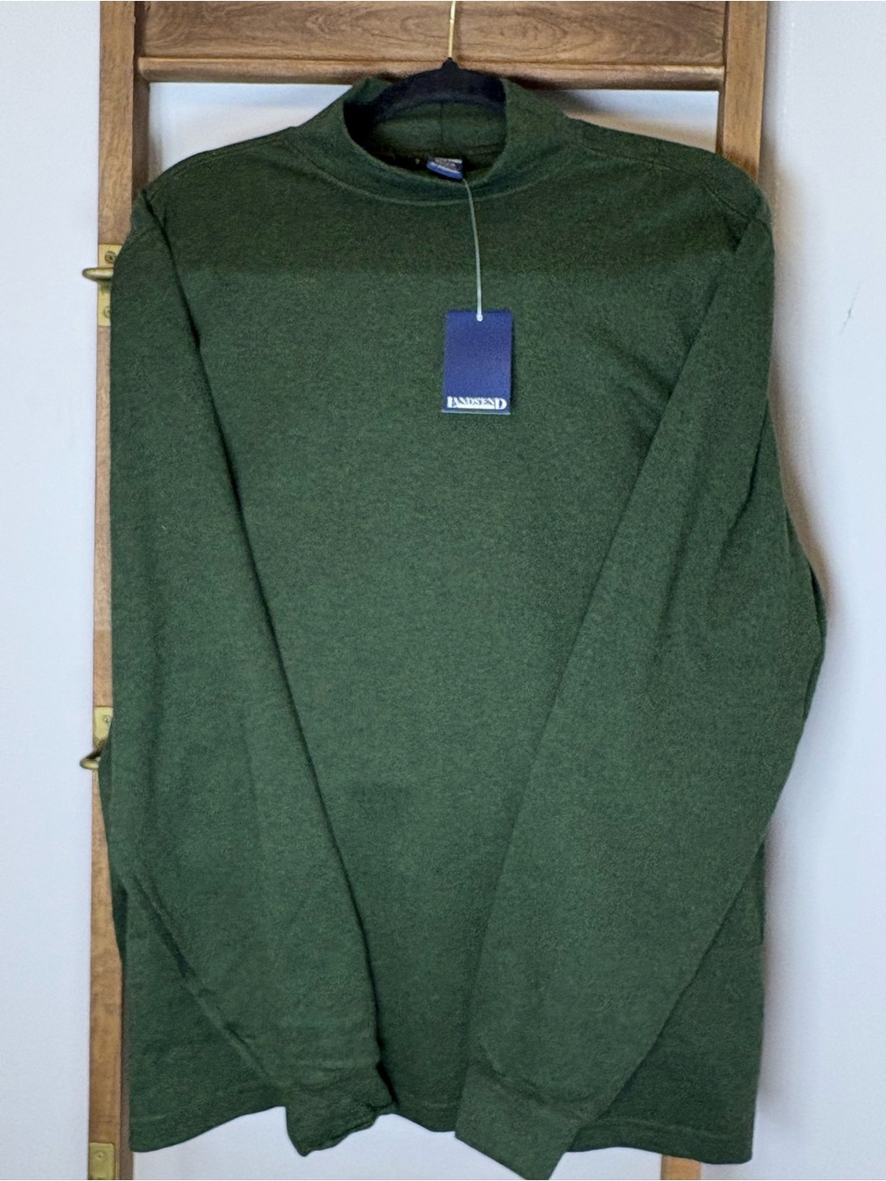 Lands' End Men's Forest Green Turtleneck Sweater